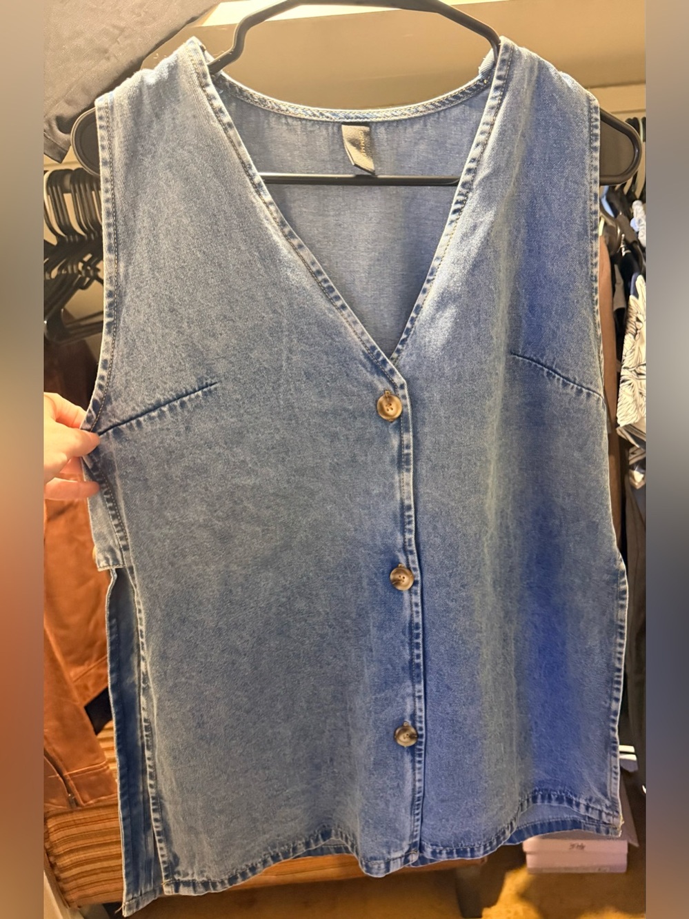 Commense NWT Side Slit Denim Vest & Drawstring Short - Picture 10 of 12